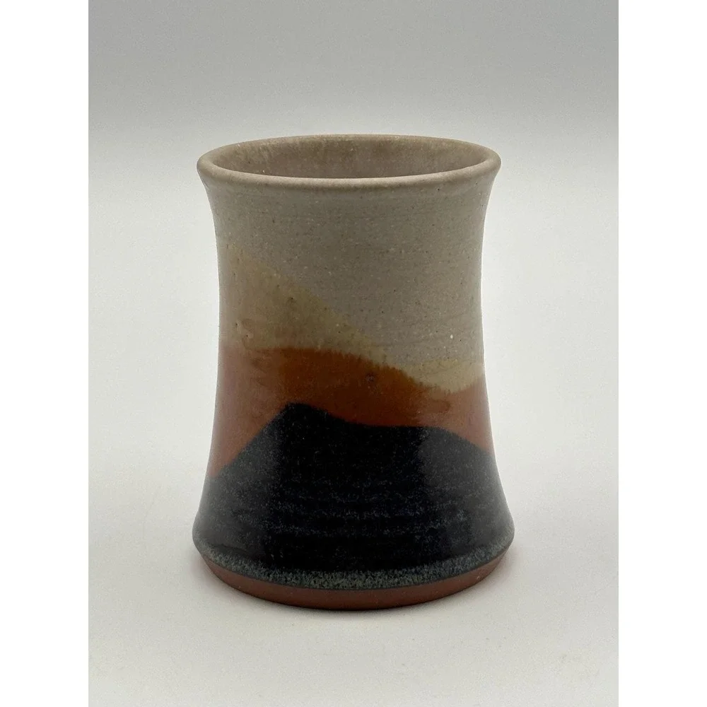 Artist Signed Studio Pottery Tumbler Handmade Ceramic Cup